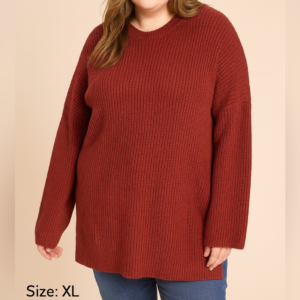 EUC | Cotton Bleu Rust Crew Neck Sweater